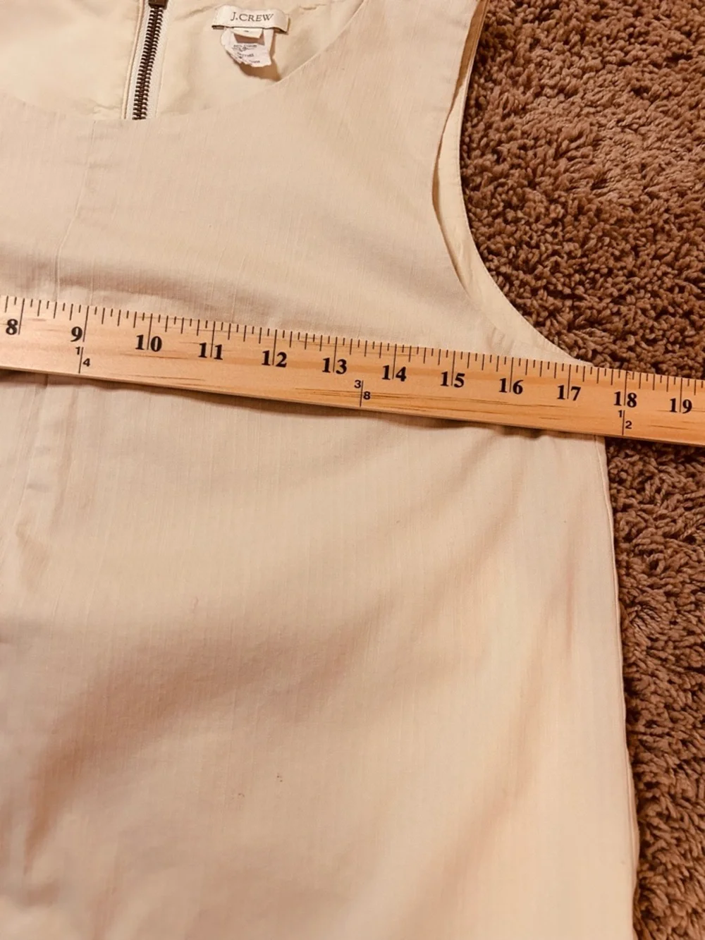 J. Crew Urbanite Shift Dress Jumper Cream Tan Khaki Size 8 - Picture 2 of 6